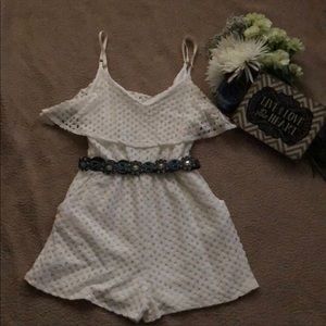 Women’s white lace romper